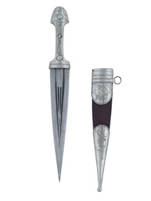 AN OTTOMAN OR CAUCASIAN SILVER-MOUNTED KINJAL DAGGER FOR A BOY, 19TH CENTURY