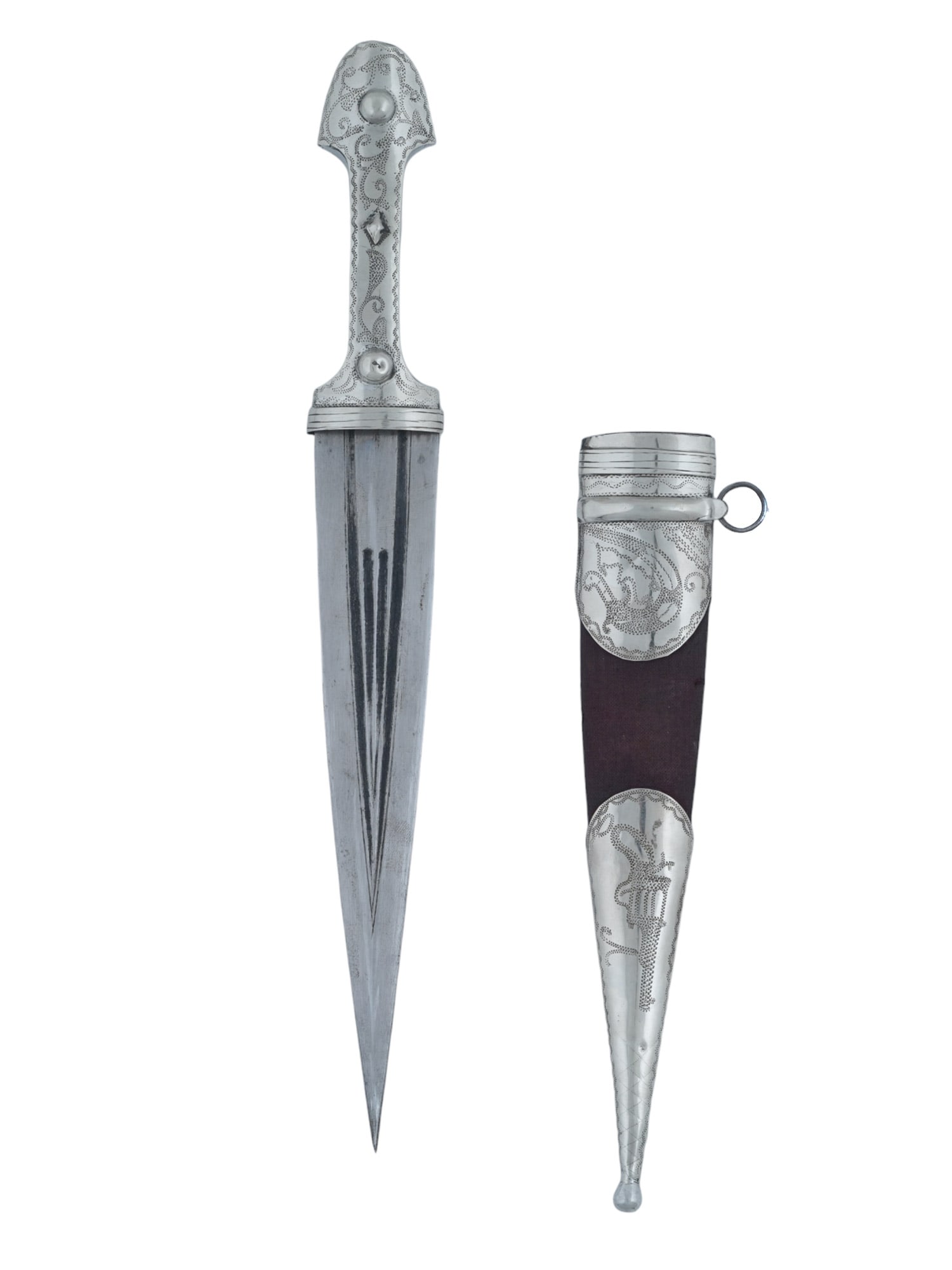 AN OTTOMAN OR CAUCASIAN SILVER-MOUNTED KINJAL DAGGER FOR A BOY, 19TH CENTURY