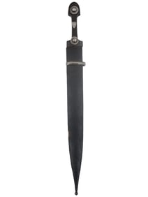 A CAUCASIAN KINDJAL DAGGER WITH NIELLO MOUNTS, 19TH CENTURY