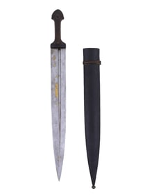 A CAUCASIAN (ARMENIAN) DAGGER WITH GOLD INLAY, 19TH CENTURY