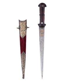 A TURKISH DAGGER WITH ARABIC INSCRIPTIONS, 18TH CEN.