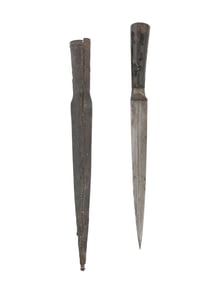 A PERSIAN WOOTZ STEEL DAGGER WITH SHEATH, 18TH/19TH CEN.