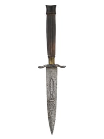 AN UNUSUAL ITALIAN DAGGER WITH SCULPTURAL PIERCED BLADE, 19TH CEN.