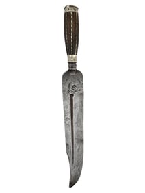AN ITALIAN DAGGER WITH ENGRAVED BLADE, 18TH CENTURY
