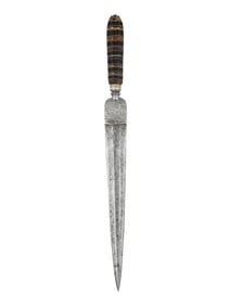 A SOUTH ITALIAN HUNTING DAGGER WITH CARVED HORN GRIP, 19TH C.