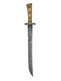 A FRENCH HUNTING DAGGER WITH A CARVED-BONE HANDLE, 18TH CEN.