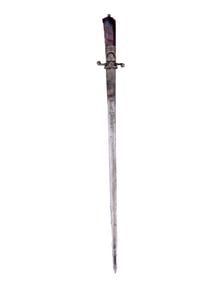 A GERMAN AGATE HILTED HUNTING DAGGER W/ SILVER MOUNTS, C. 1750-1780