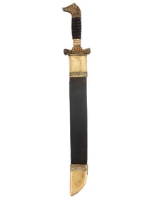 A SCARCE ITALIAN HUNTING DAGGER WITH SHEATH, 19TH CENTURY