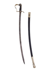 A SILVER-MOUNTED SWORD WITH A LION-HEAD POMMEL, 19TH C.