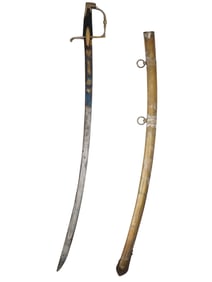 A FRENCH HUSSAR OFFICER GILDED SABER, 19TH CENTURY