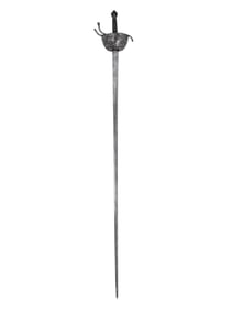 AN ITALIAN CUPHILT RAPIER WITH CHASED AND PIERCED DECORATION, C. 1680