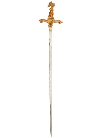 A GILT ITALIAN ARMORIAL SWORD, NOVATI TORINO, 20TH CENTURY