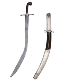 A TURKISH KILIJ OR PALA SWORD WITH SILVER MLUONTS, 18/19 CC.