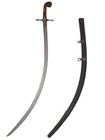 AN OTTOMAN SHAMSHIR WITH DAMASCUS BLADE, 18-19TH CC.