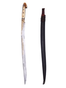 A FINE OTTOMAN TURKISH YATAGHAN WITH GOLD INLAY, 19TH CEN.