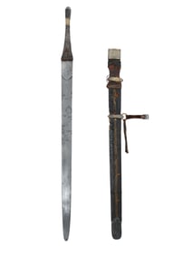 A YEMEN SWORD OF THE 18TH CENTURY WITH A 14TH-CENTURY BLADE