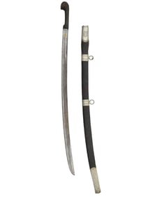 A RARE CAUCASIAN SHASHKA SWORD WITH ARABIC INSCRIPTIONS, 19TH CENTURY