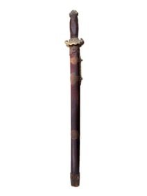 A MATCHED SET OF CHINESE JIAN SWORDS IN ONE SCABBARD, 19TH CEN.