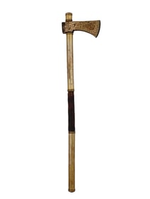 A GOLD-INLAID OTTOMAN TABARZIN SADDLE AXE, 18/19TH CEN.