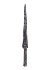 A WROUGHT ITALIAN IRON SPEARHEAD OR LANCE, 15TH/16TH CENTURY