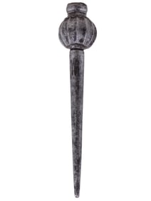 A WROUGHT ITALIAN IRON SPEARBUTT OR LANCE, 15TH/16TH CENTURY