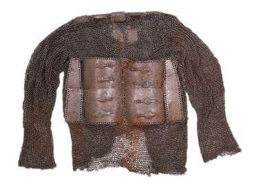 A STEEL CHAIN MAIL COAT WITH PLATES CENTRAL INDIA, 17TH CENTURY