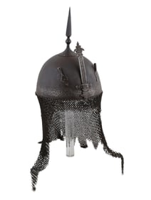 AN INDO-PERSIAN KHULA KHUD HELMET WITH ARABIC INSCRIPTION, 19TH CENTURY
