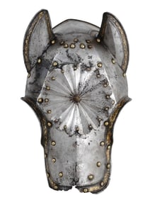 A RARE RENAISSANCE GILT SHAFFRON, HORSE ARMOR, BARDING, 16TH CENTURY