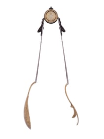 A GORHAM SILVER NICHOLAS II CYPHER SAXON STAG PAIR OF TONGS