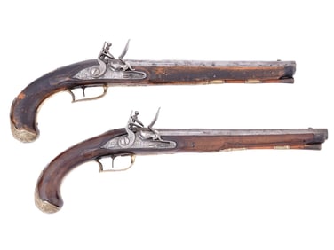 A PAIR OF FLINTLOCK PISTOLS, EUROPE, C. 1800