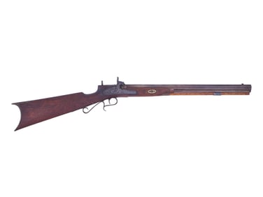 AN AMERICAN PERCUSSION RIFLE WITH LOCK BY G. GOULCHER, CA. 1840-1870
