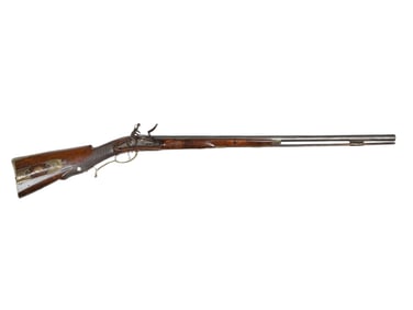 A GERMAN FLINTLOCK HUNTING RIFLE, CIRCA 1750