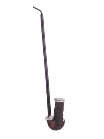 A GERMAN SILVER-MOUNTED TOBACCO PIPE WITH MYTHOLOGICAL SCENE, 19TH CEN.
