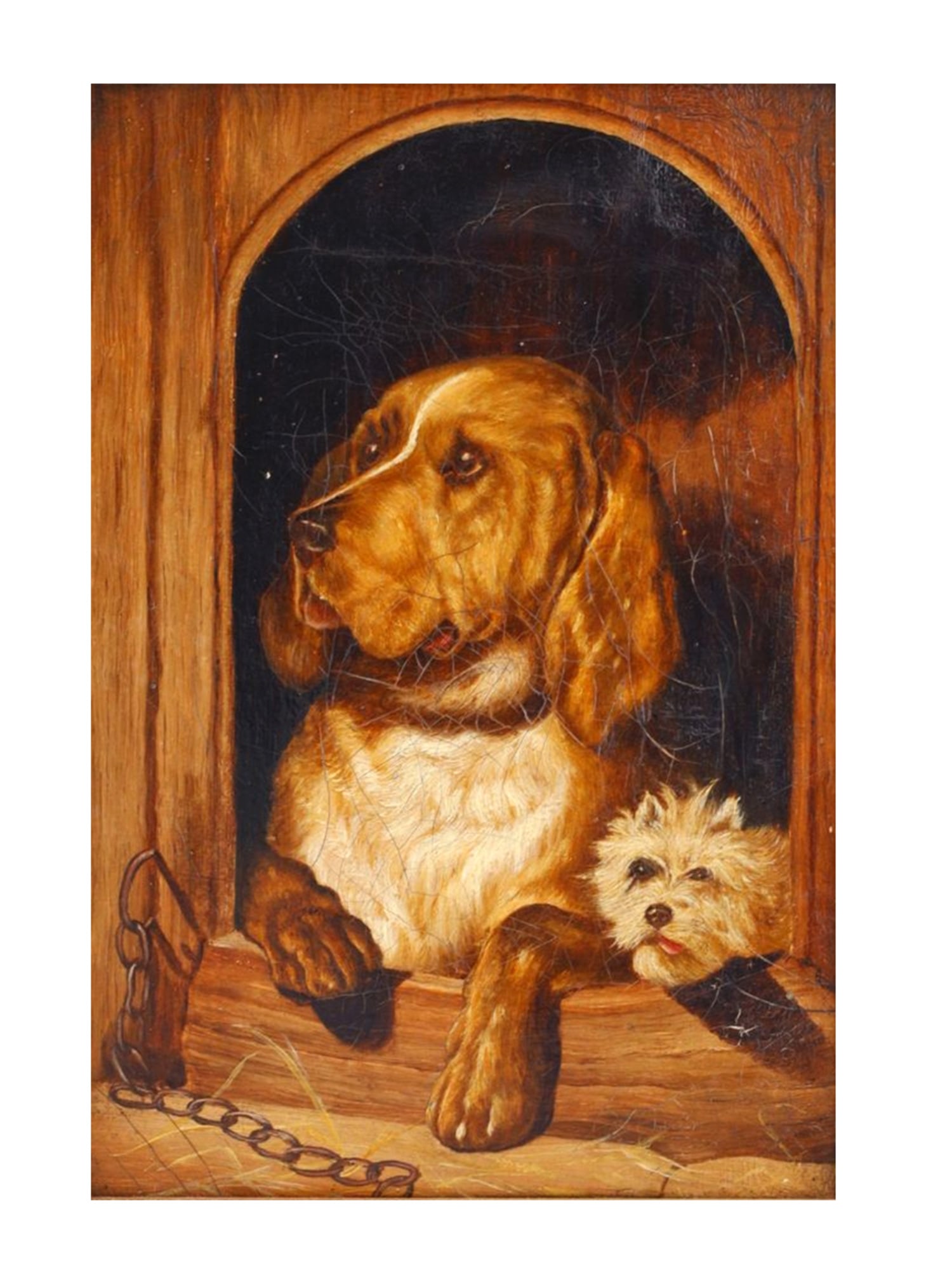 AN ENGLISH SCHOOL OIL PAINTING "DIGNITY AND IMPUDENCE" AFTER EDWIN HENRY LANDSEER (1 of 4)
