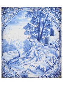AN 18TH-CENTURY GERMAN OFENKACHEL CERAMIC TILE SCENE