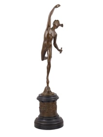 A GRAND TOUR BRONZE OF MERCURY AFTER GIAMBOLOGNA (1529 - 1608), 19TH CEN.