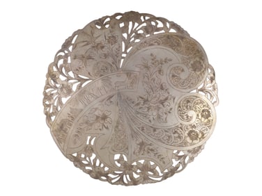 A RUSSIAN 19TH-CENTURY ENGRAVED SILVER SCENIC TRAY