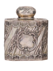A KARL KURZ (1851-1936) GERMAN SILVER TEA CADDY, LATE 19TH CEN.