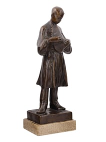 A K?LM?N BESZÉDES (1832-1893) HUNGARIAN PEASANT BOY SCULPTURE