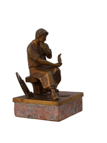 A SIGNED BRONZE FIGURE OF A MECHANIST, BY FÜLLBORN, EARLY 20TH CENTURY