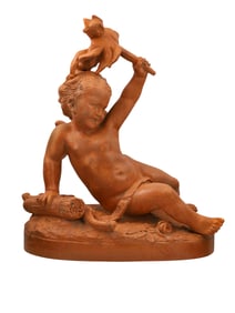 A JEAN-BAPTISTE CARPEAUX (1827–1875) TERRACOTTA CUPID, 19TH CEN.