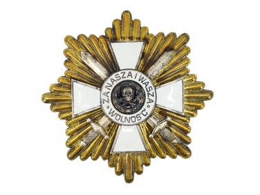 A POLISH STAR OF GENERAL BU?AK BA?ACHOWICZ CROSS OF VALOUR