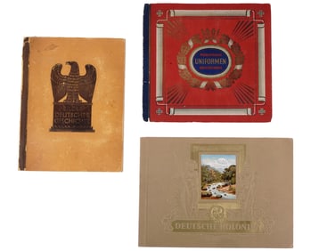A LOT OF THREE GERMAN WW2 TOBACCO CARD ALBUMS
