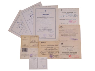 A GROUP OF 10 POLISH AND ROMANIAN DOCUMENTS AWARDING RED ARMY PERSONNEL OF WWII, 1945-1950