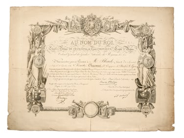 AN 1817 FRENCH AWARD CITATION, REIGN OF LOUIS XVIII