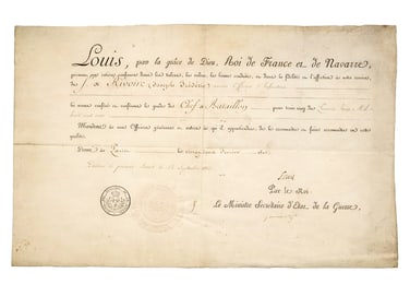 AN 1815 BOURBON RESTORATION DOCUMENT, REIGN OF LOUIS XVIII