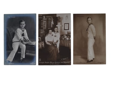 A LOT OF 3 POSTCARDS OF PRINCE LENNART BERNADOTTE, 20TH CENTURY