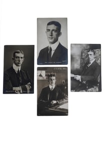 A LOT OF 4 POSTCARDS OF PRINCE WILHELM OF SWEDEN, 20TH CENTURY