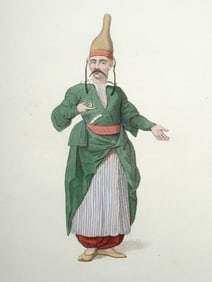 AN 1802 LITHOGRAPH OF AN OTTOMAN TURKISH GENTLEMAN, FROM 'THE COSTUME OF TURKEY'