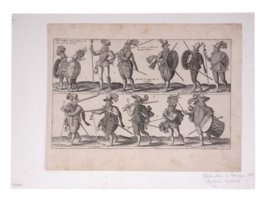 A 1581 ABRAHAM DE BRUYN (1540-1587) FLEMISH MILITARY ENGRAVING